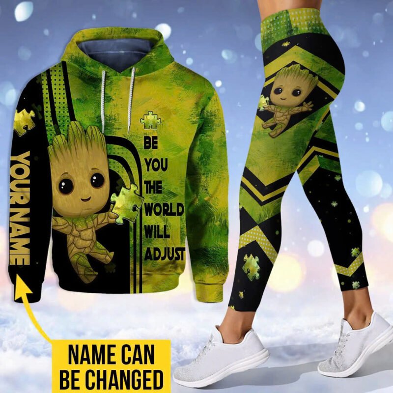 Be You The World Will Adjust - Personalized Autism Awareness Hoodie And Leggings