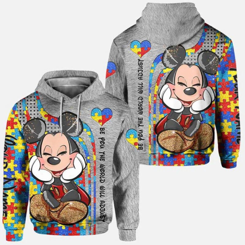 Autism Awareness MK Be You The World Will Adjust 3D Hoodie