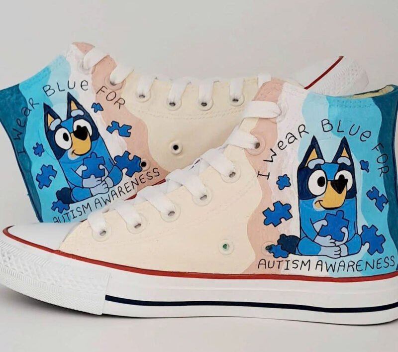 I Wear Blue For Autism Awareness High Top Shoes