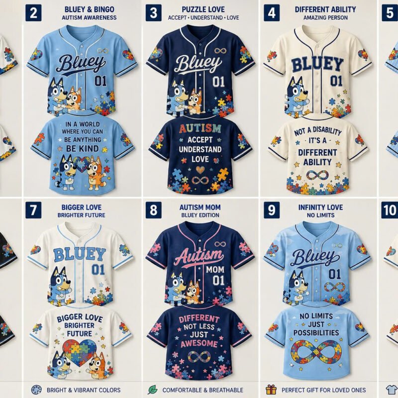 Bluey Custom Baseball Jersey