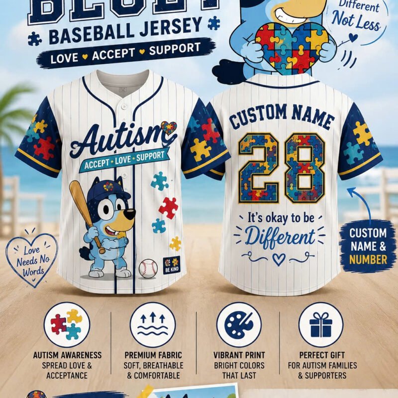 Bluey Custom Baseball Jersey