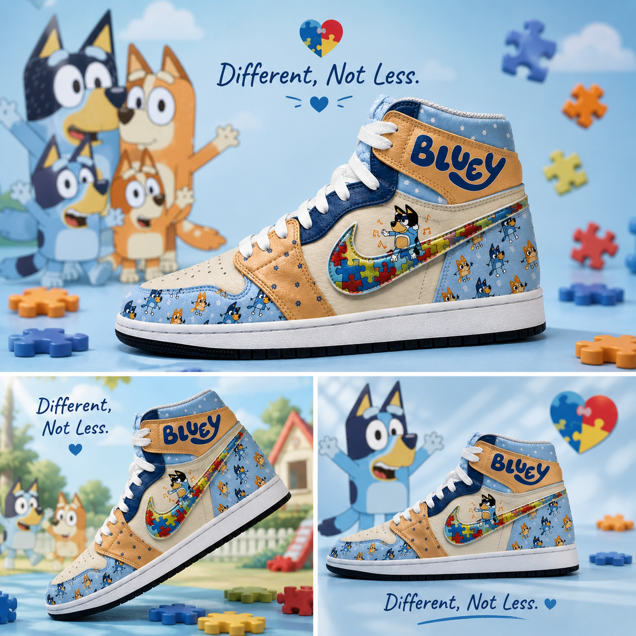 Autism Bluey High AJD- (Combo Shoes + free T-Shirt)
