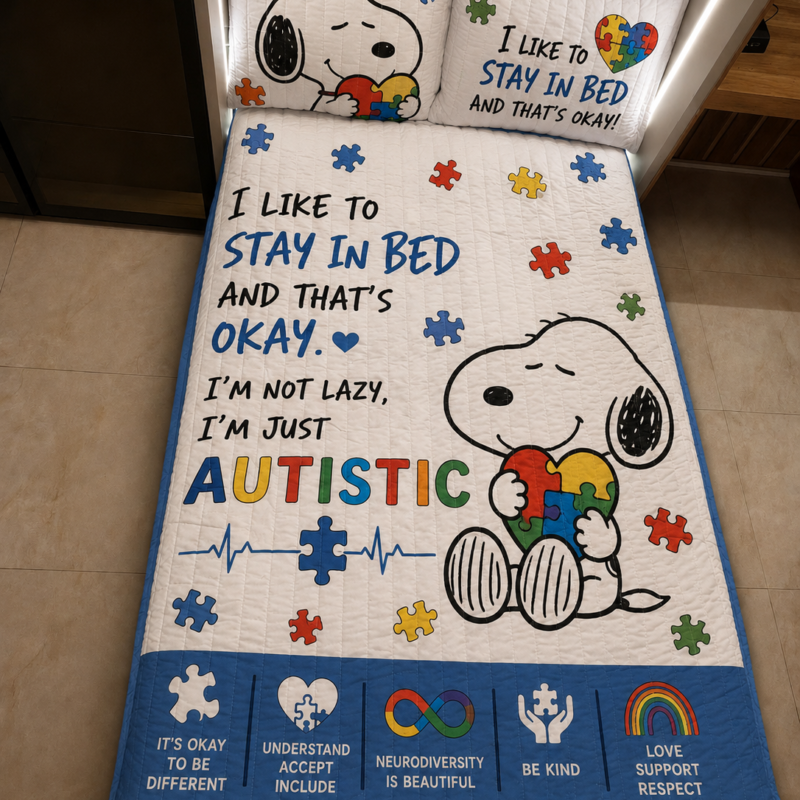 SNP Autism Quilt Bedding Set