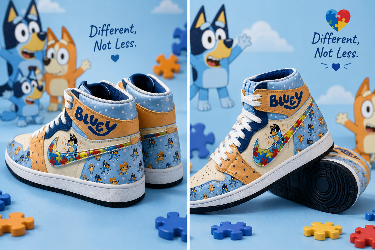 Autism Bluey High AJD- (Combo Shoes + free T-Shirt)