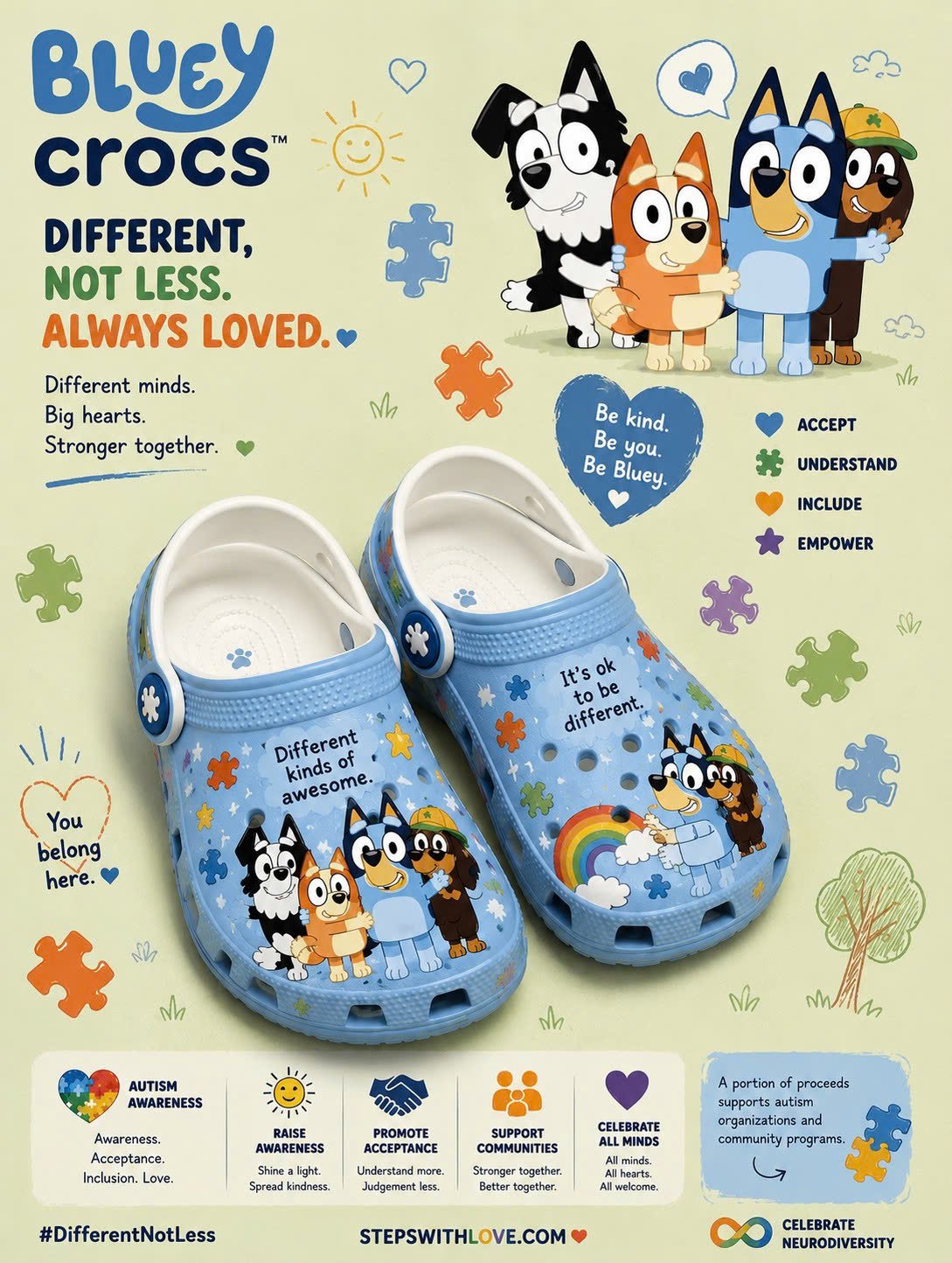 Bluey Autism Awareness Shoes