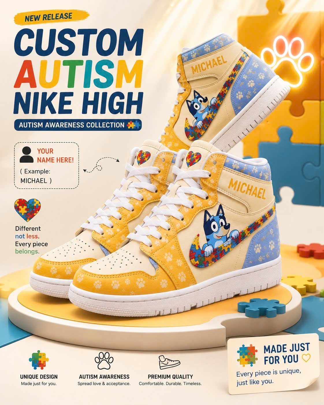 Personalized Autism Bluey High AJD-