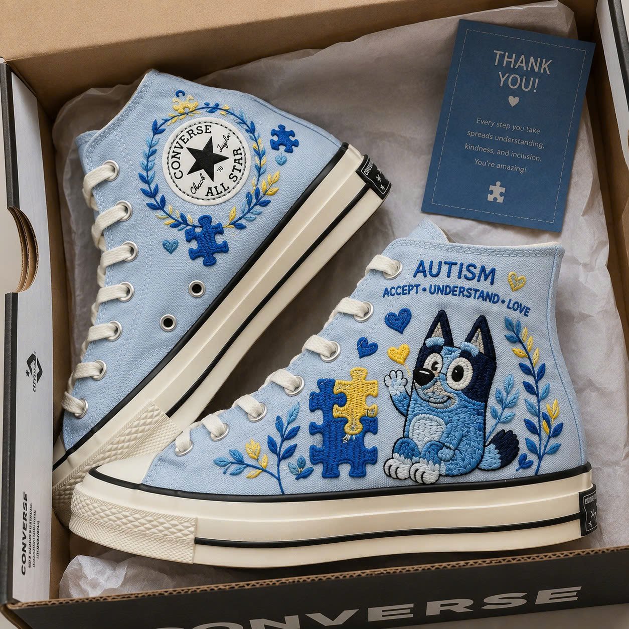 Autism Embroidered Bluey Shoes