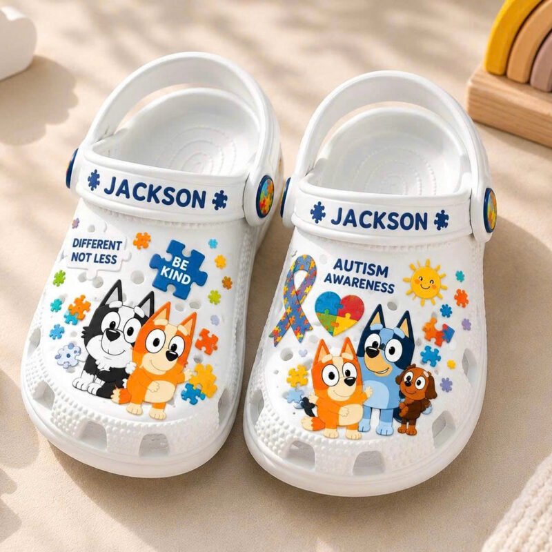 Personalized Bluey Autism Awareness Shoes