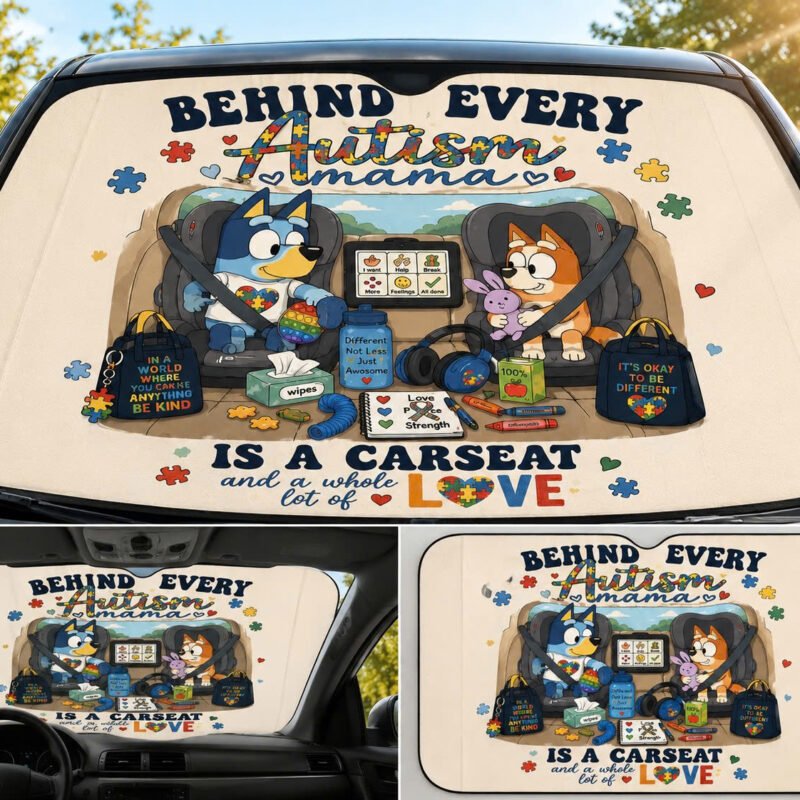 Autism Awareness Car Front Windshield Sunshade – UV Protection & Meaningful Style