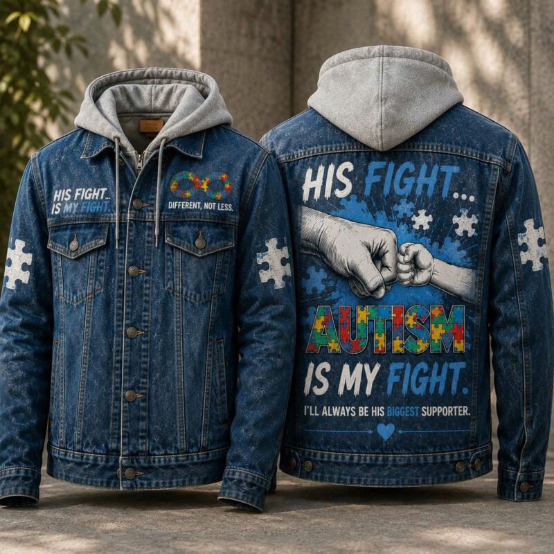 Autism His Fight Is My Fight Hooded Jeans