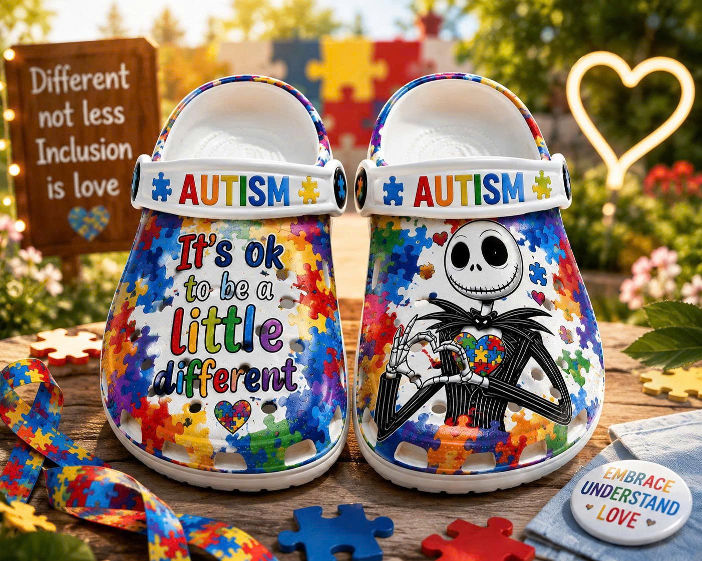 Autism Jack Skellington Crocs