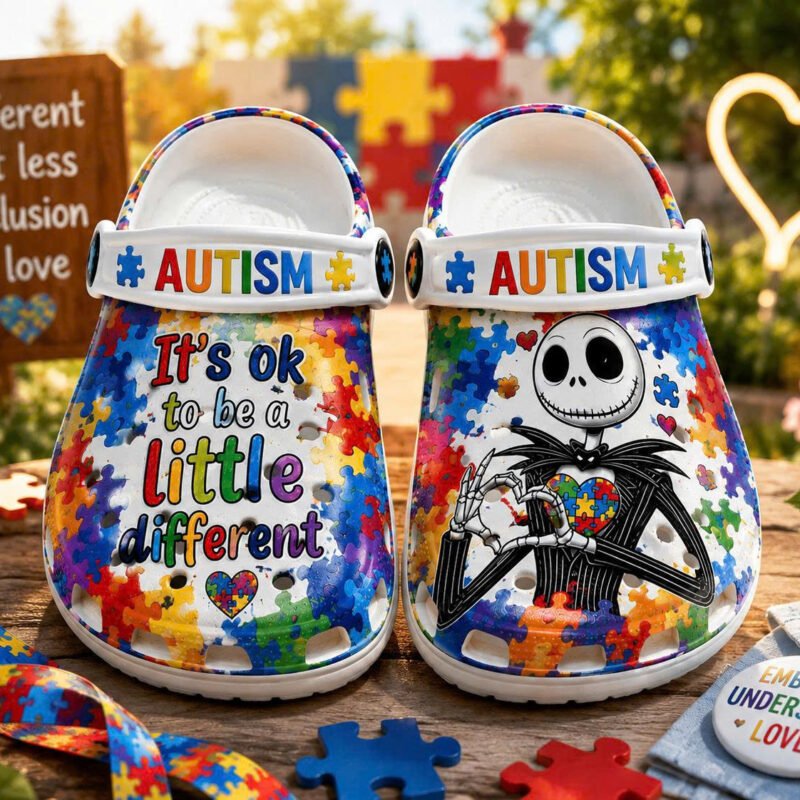 Autism Jack Skellington Crocs