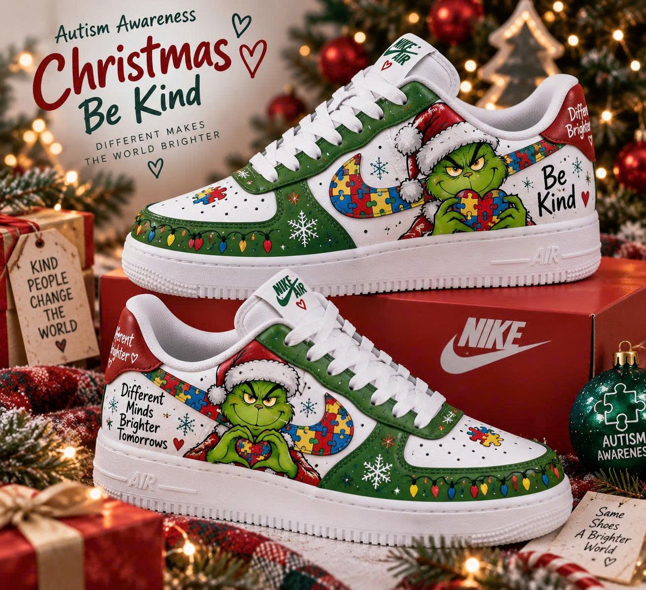 The Autism Xmas Be Kind AF1